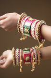 Traditional Rajasthani Bridal Chura by Leshya with Latkan