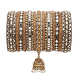 Traditional Mirror Bangle Set with Jhumki by Leshya