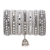 Traditional Mirror Bangle Set with Jhumki by Leshya