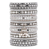 Traditional Mirror Bangle Set with Jhumki by Leshya