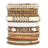 Modern Tribal Bangle Stack by Leshya