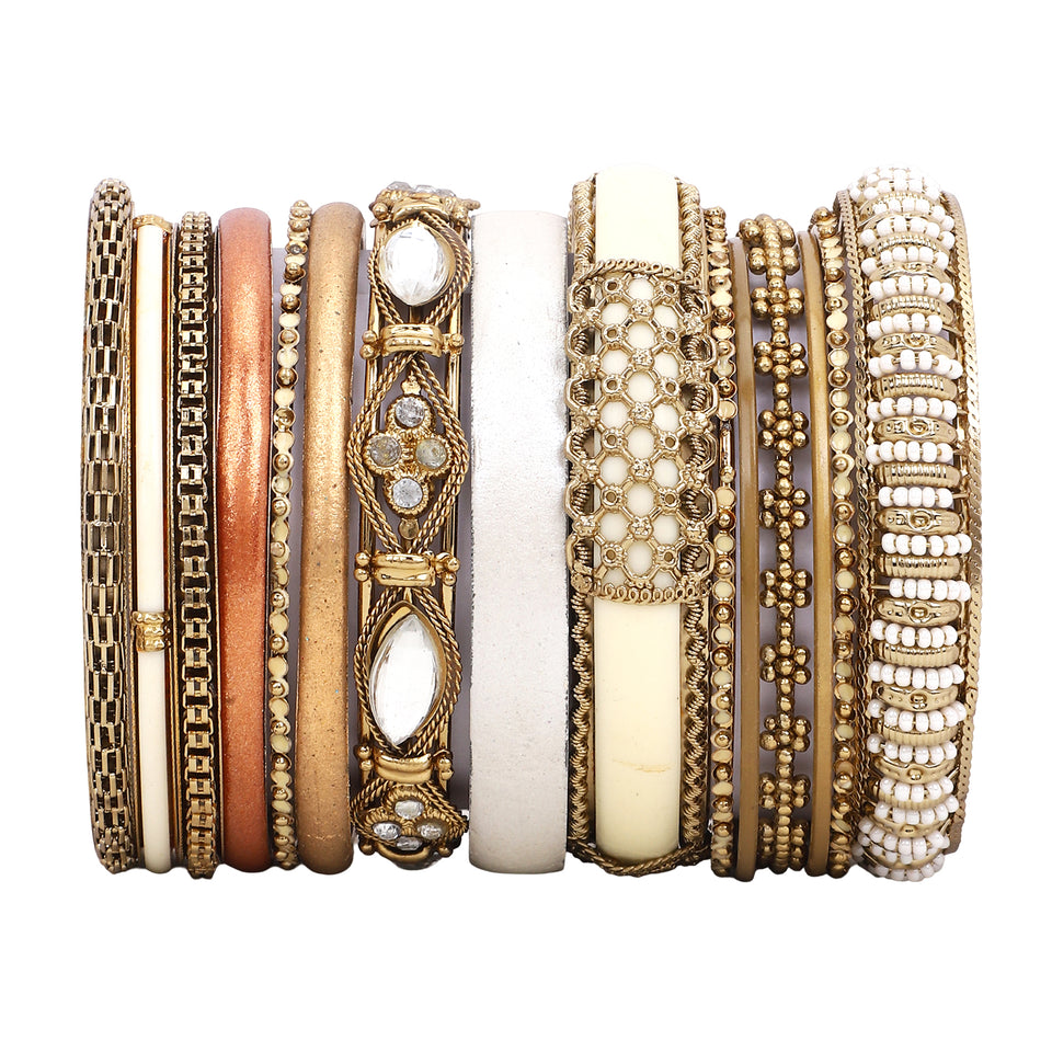 Modern Tribal Bangle Stack by Leshya