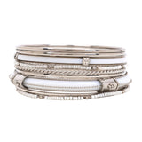 Modern Tribal Bangle Stack by Leshya