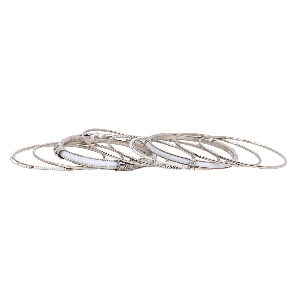 Modern Tribal Bangle Stack by Leshya