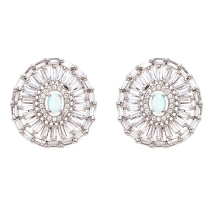 Silver Stone and bead Jewelery Set with Earring by Leshya