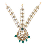 Bridal Kundan Maatha Patti with Maang Tikka for Women by Leshya