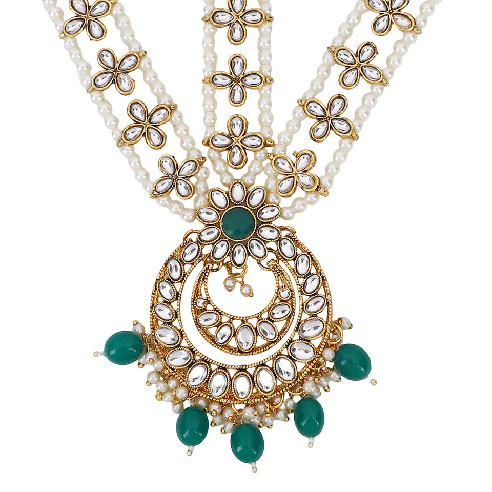 Bridal Kundan Maatha Patti with Maang Tikka for Women by Leshya