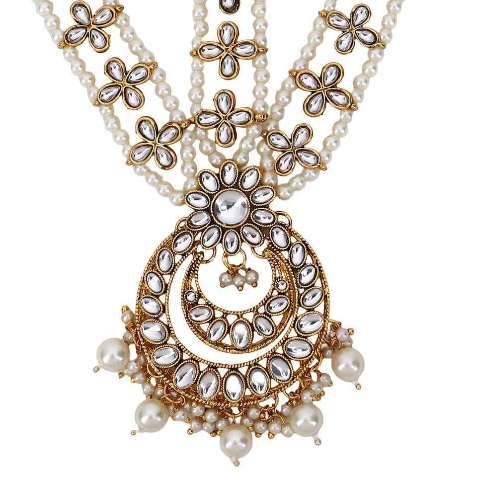 Bridal Kundan Maatha Patti with Maang Tikka for Women by Leshya