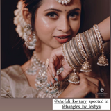 Bridal Tri-Jhumki Bangle Set with Velvet Bangles by Leshya