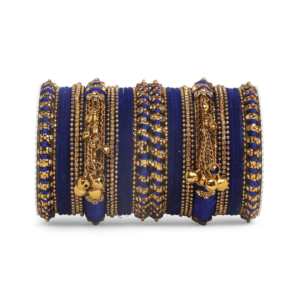 Set of 27 Thread Jhumki bangle set by Leshya