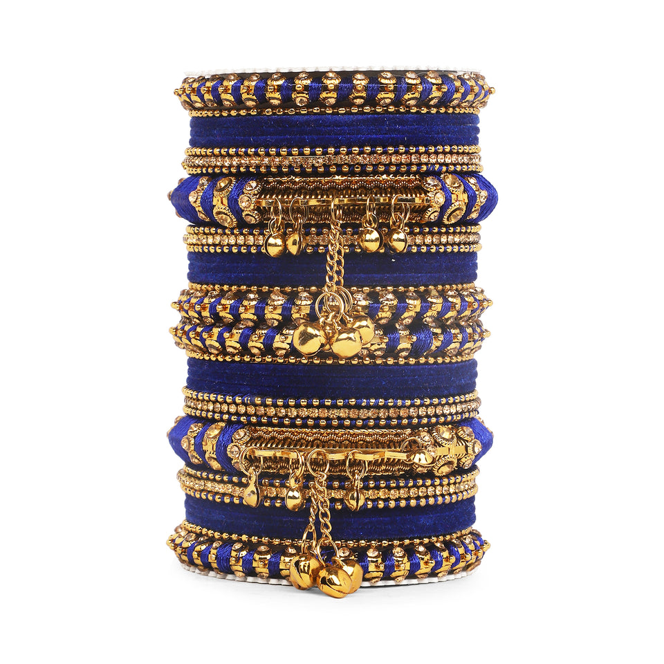 Set of 27 Thread Jhumki bangle set by Leshya