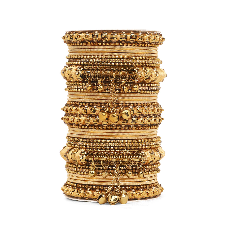 Set of 27 Thread Jhumki bangle set by Leshya