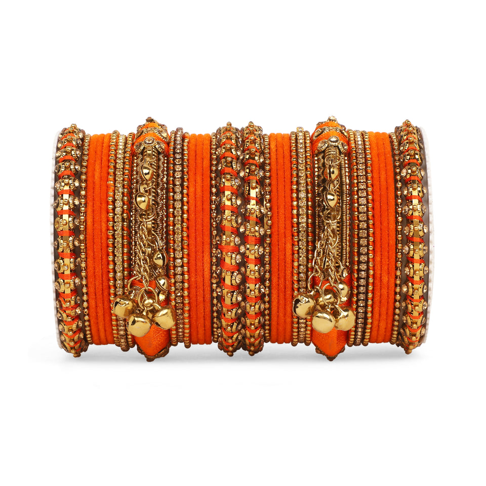 Set of 27 Thread Jhumki bangle set by Leshya