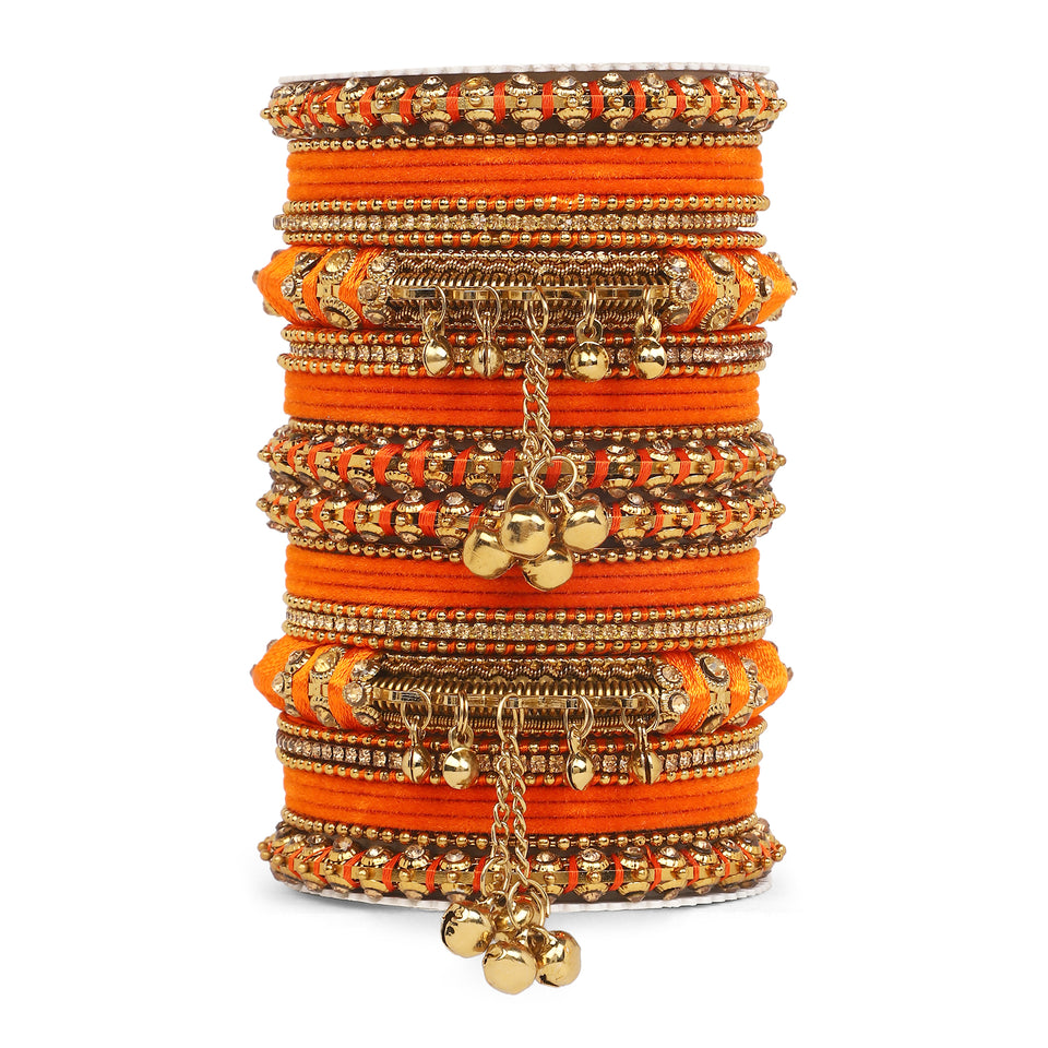 Set of 27 Thread Jhumki bangle set by Leshya