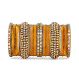 Set of 34 Shining Kundan bangle set by Leshya