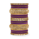 Set of 34 Shining Kundan bangle set by Leshya