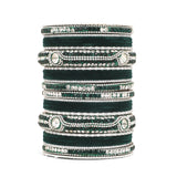 Set of 27 Shinning Metal Lac bangle set by Leshya