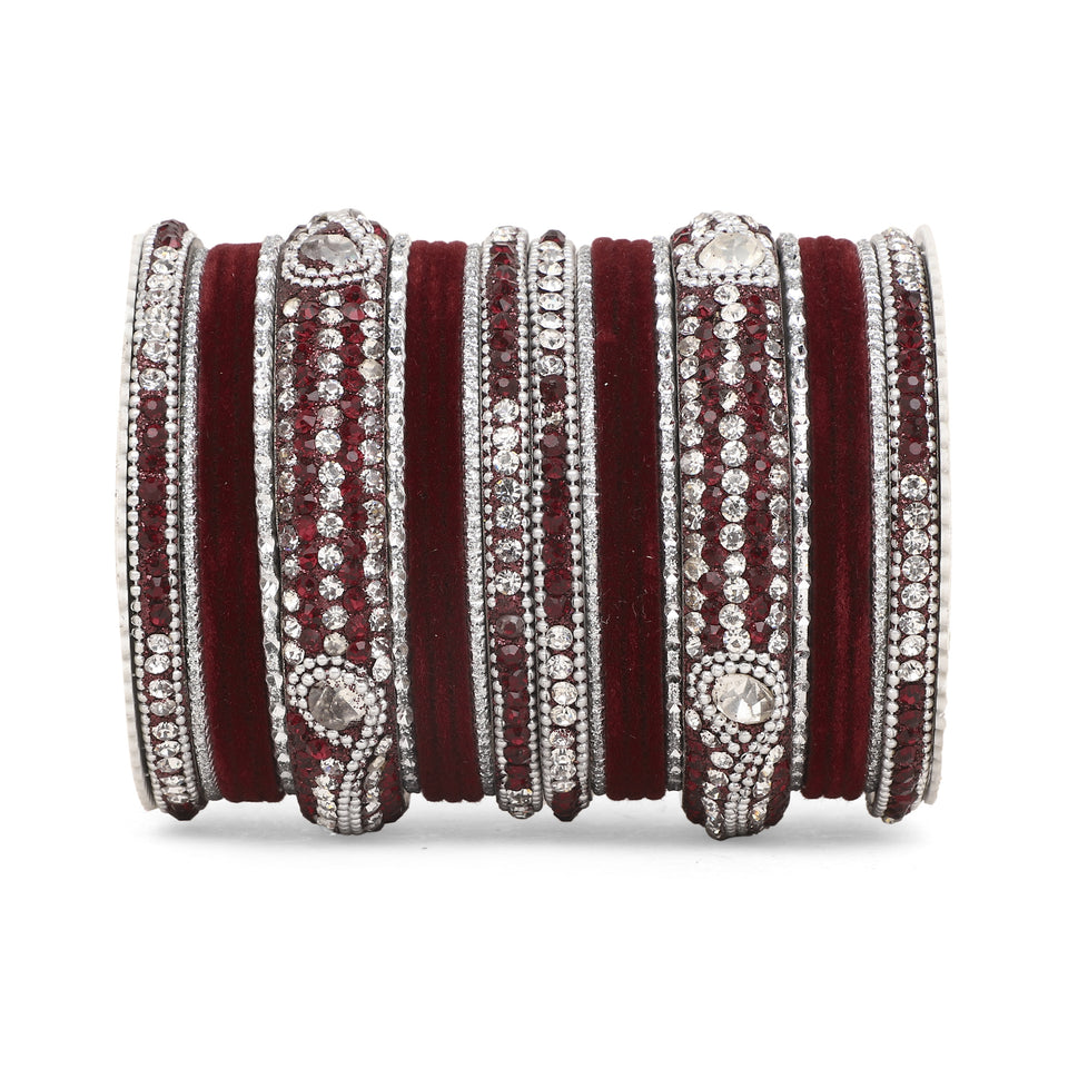 Set of 27 Shinning Metal Lac bangle set by Leshya