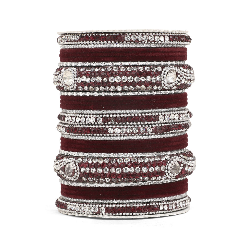 Set of 27 Shinning Metal Lac bangle set by Leshya