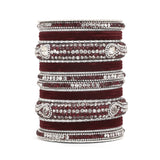 Set of 27 Shinning Metal Lac bangle set by Leshya