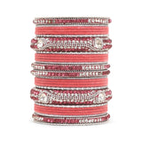Set of 27 Shinning Metal Lac bangle set by Leshya