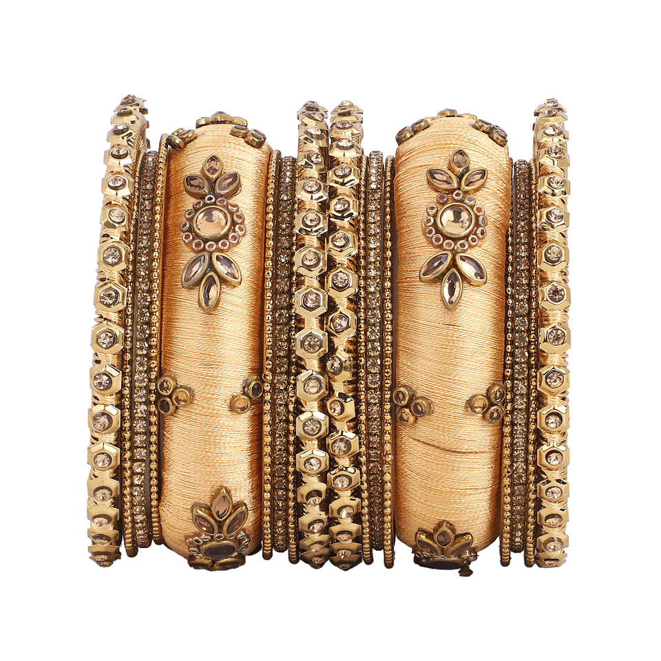 Traditional Thread Bangle set for Both hands by Leshya