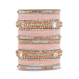 Set of 27 Shinning Metal Lac bangle set by Leshya