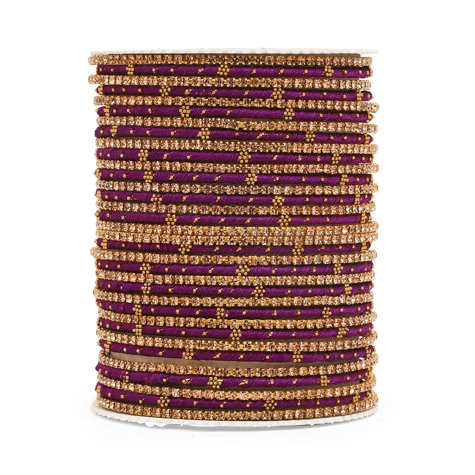 Elegant Colored Thread Bangle Set