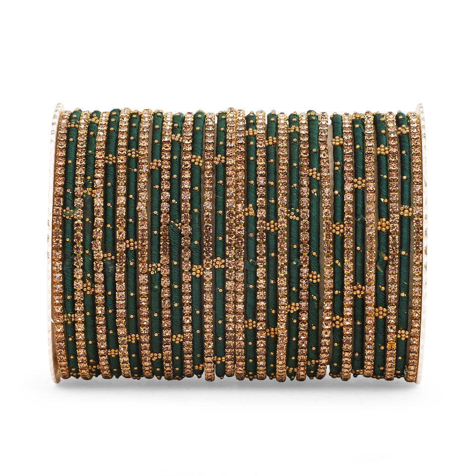 Elegant Colored Thread Bangle Set