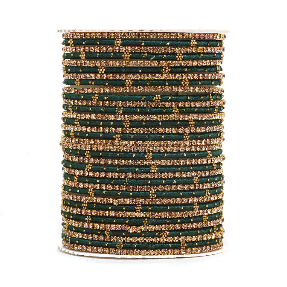 Elegant Colored Thread Bangle Set