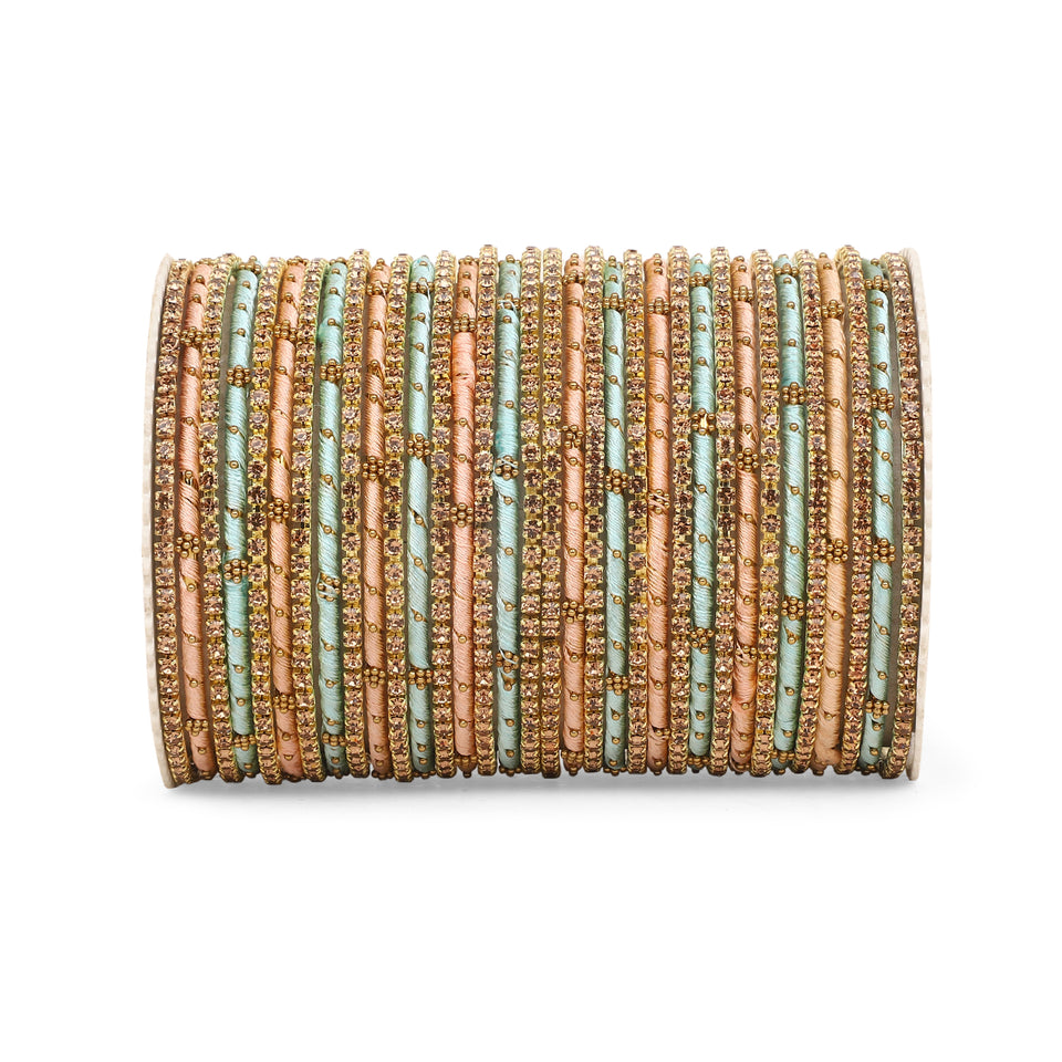 Elegant Colored Thread Bangle Set