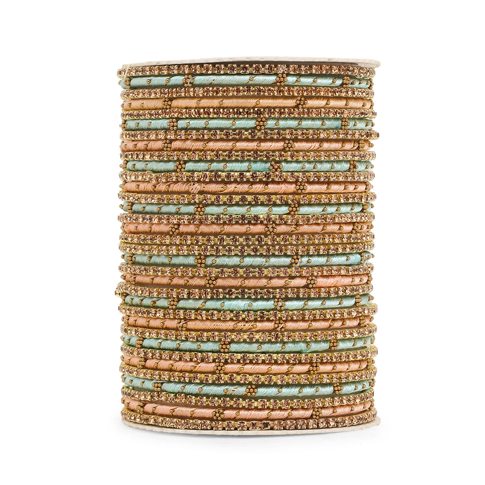 Elegant Colored Thread Bangle Set