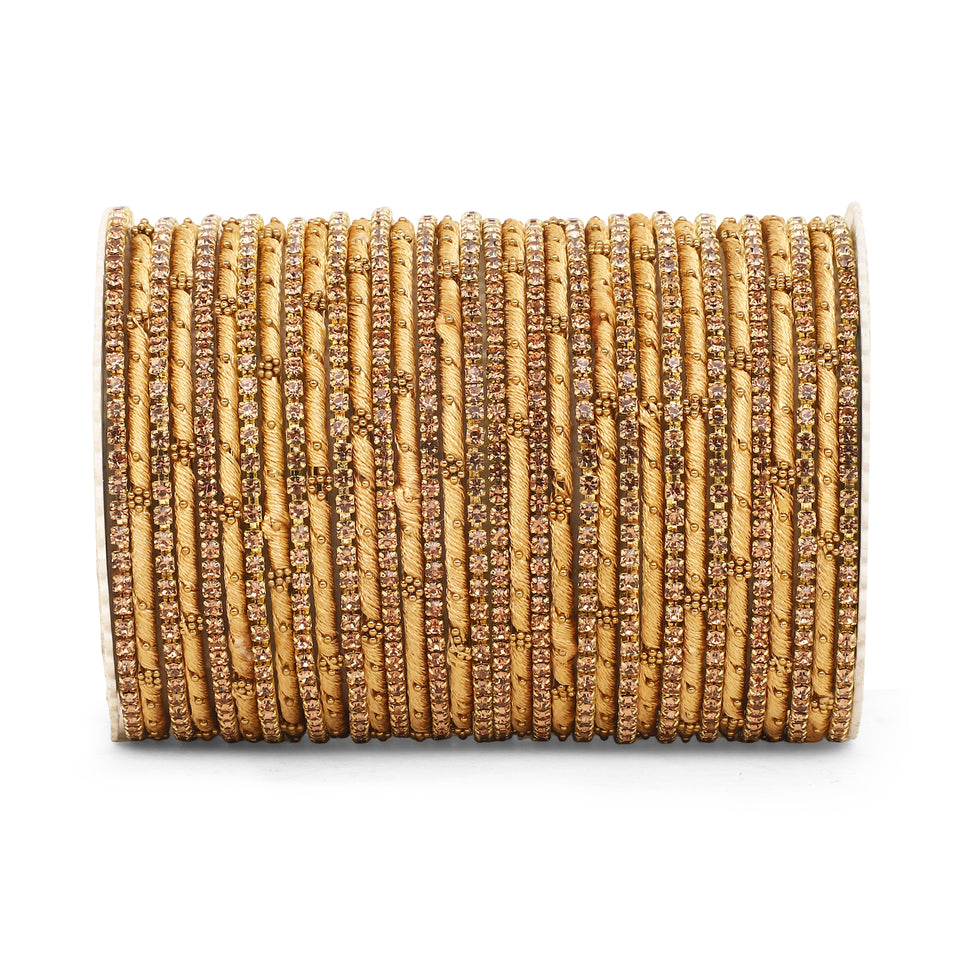 Elegant Colored Thread Bangle Set