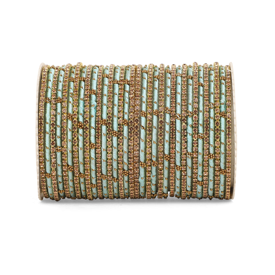 Elegant Colored Thread Bangle Set