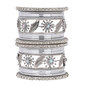Silver Bridal Bangle set by Leshya