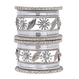 Silver Bridal Bangle set by Leshya