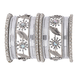 Silver Bridal Bangle set by Leshya