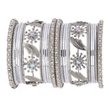 Silver Bridal Bangle set by Leshya