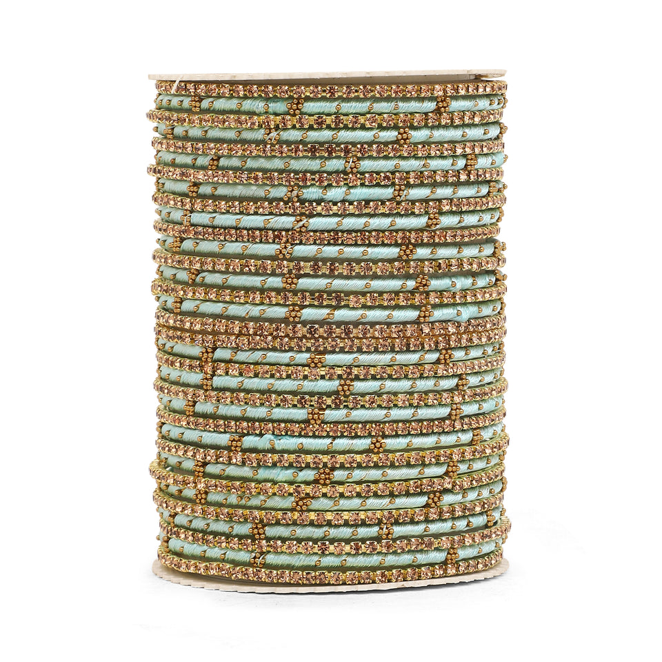 Elegant Colored Thread Bangle Set