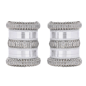 Silver Bridal Bangle set by Leshya