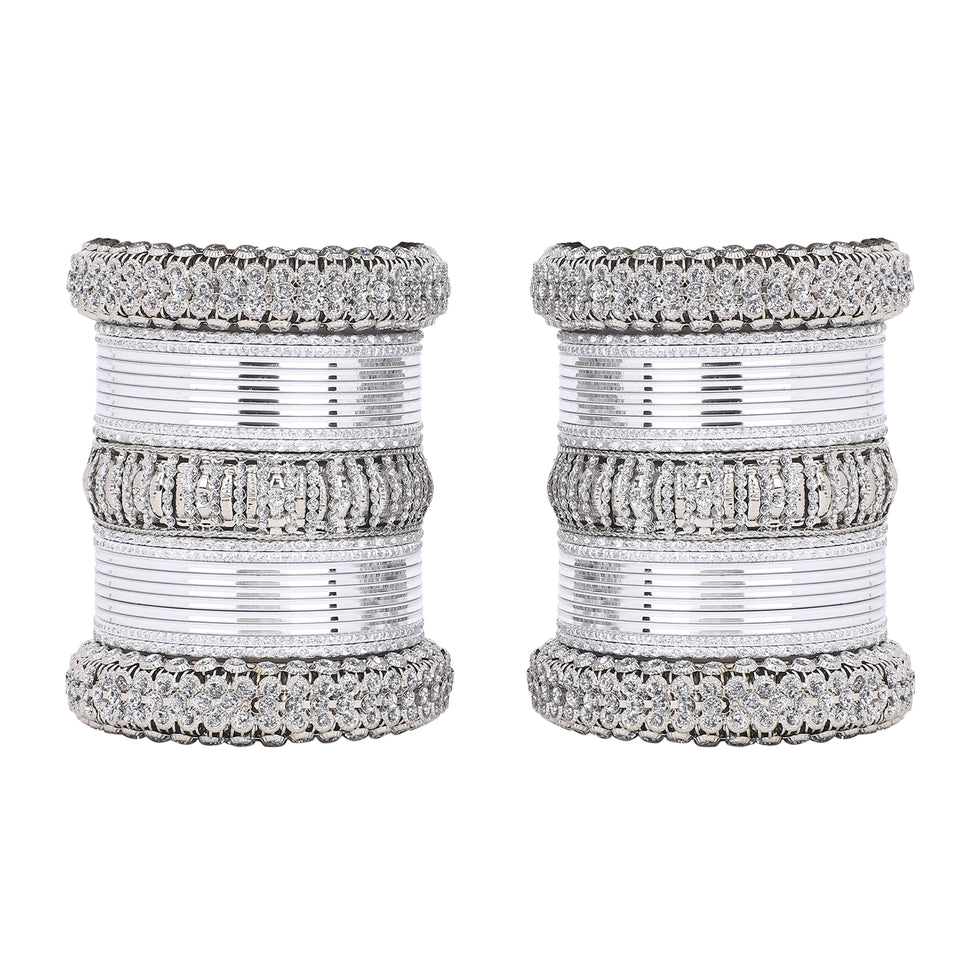 Silver Bridal Bangle set by Leshya
