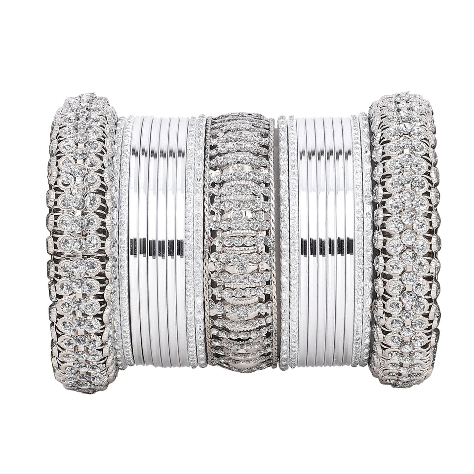 Silver Bridal Bangle set by Leshya