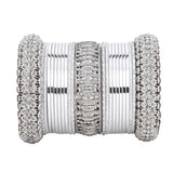 Silver Bridal Bangle set by Leshya