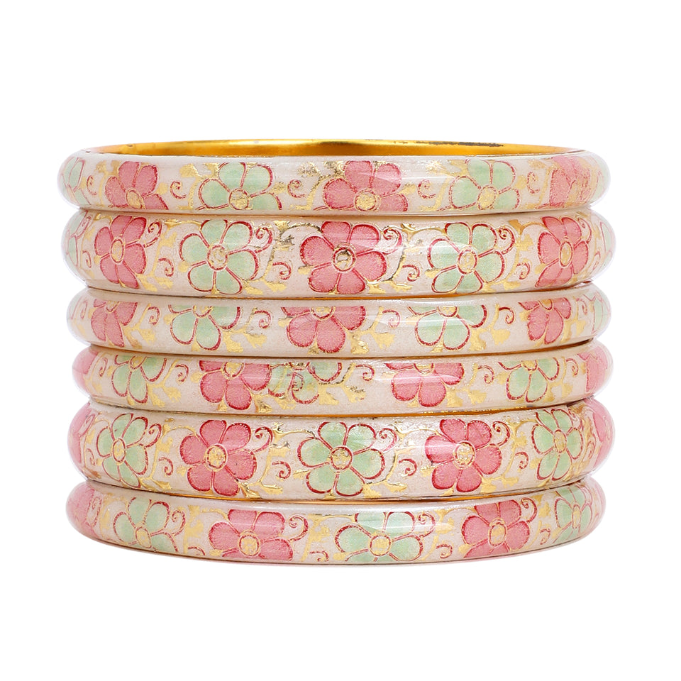 Set of 6 Pink Pista Bracelets by Leshya