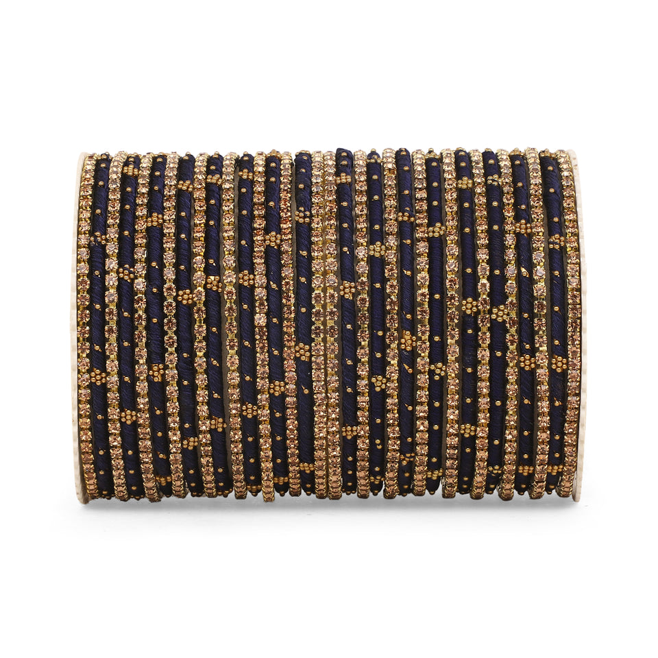 Elegant Colored Thread Bangle Set