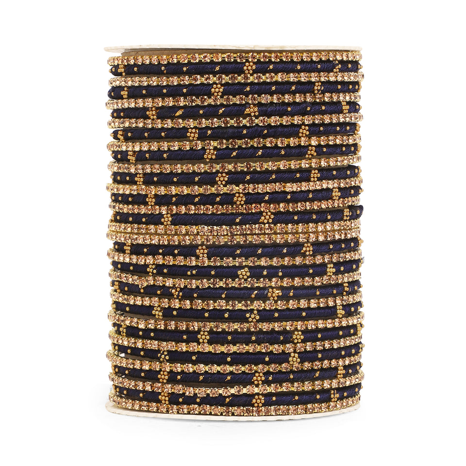 Elegant Colored Thread Bangle Set