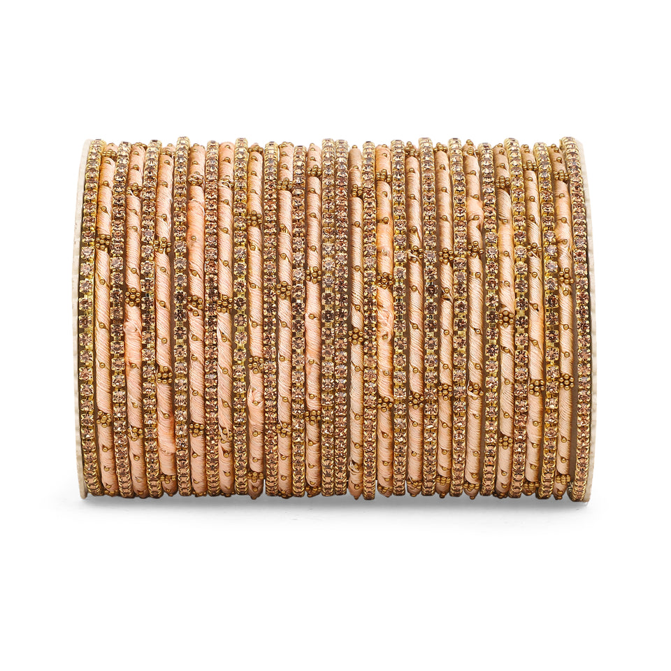 Elegant Colored Thread Bangle Set