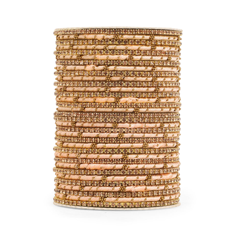 Elegant Colored Thread Bangle Set