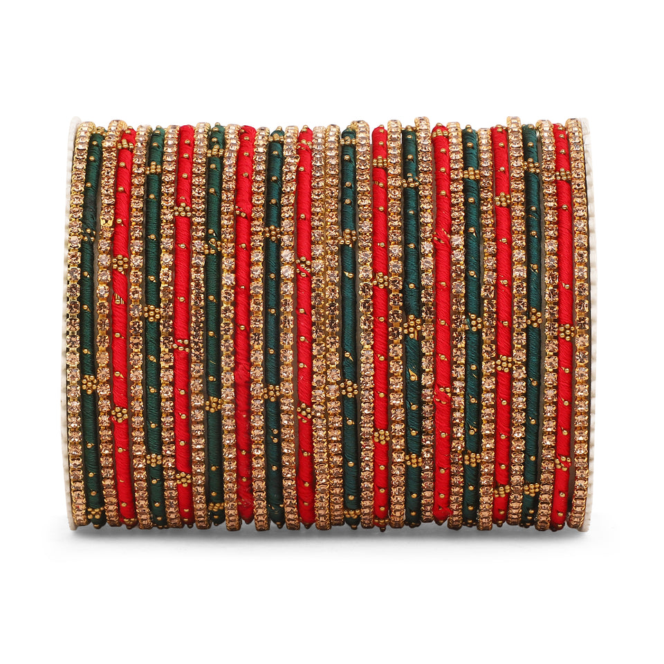 Elegant Colored Thread Bangle Set