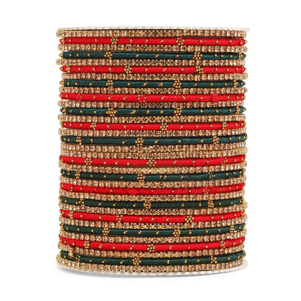 Elegant Colored Thread Bangle Set